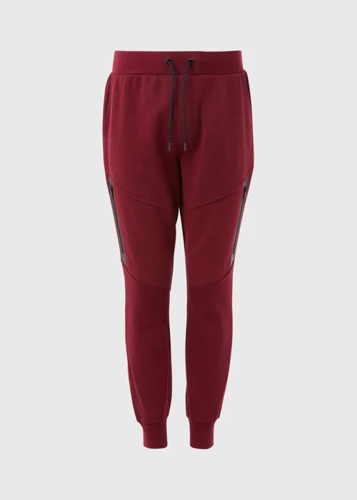 Souluxe Marl Burgundy Panel Joggers - XS Image 5