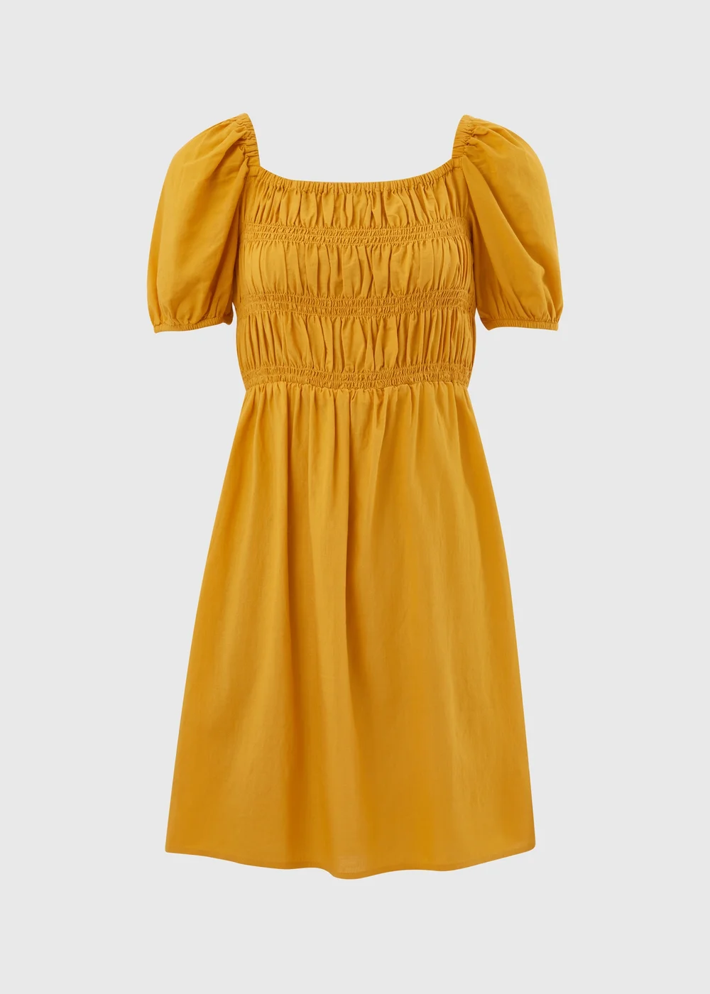 Yellow Puff Sleeve Mini Dress - 8 Image 5