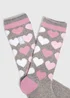 Heat Holders Grey Heart Thermal Socks - One Size Image 2