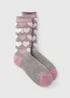 Heat Holders Grey Heart Thermal Socks - One Size Image 1