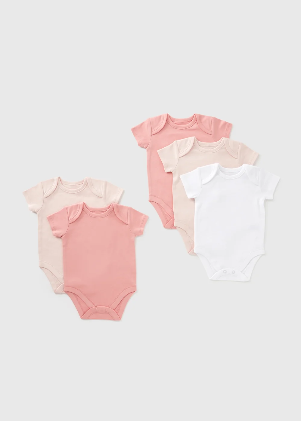 5 Pack Baby Pink Bodysuits (Newborn-23mths) - 0-3 months Image 1