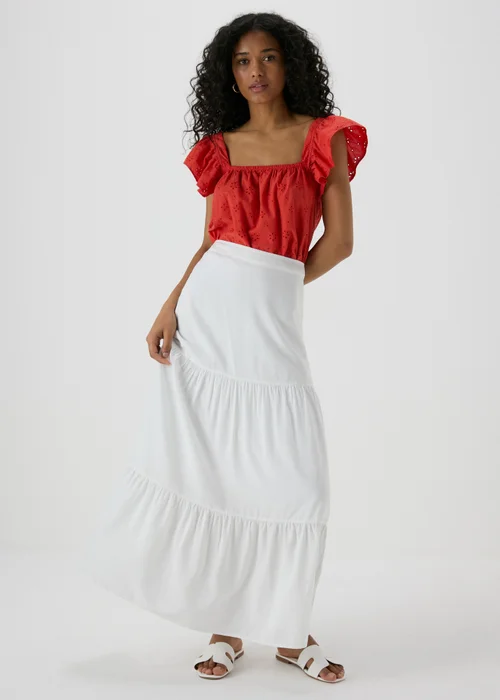 White Smock Maxi Skirt - Size 8 Image 4