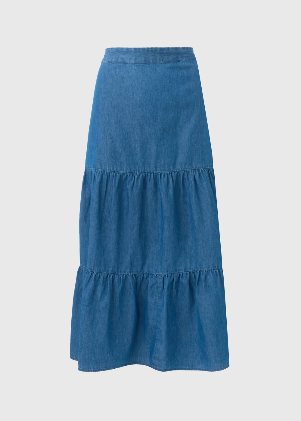 Denim Tiered Maxi Skirt - 8 Image 5