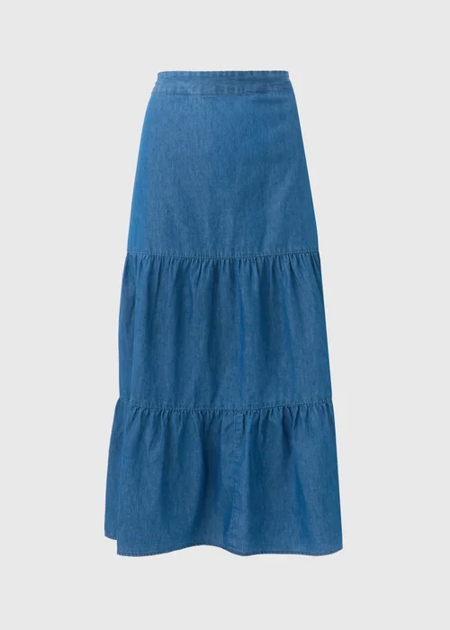 Denim Tiered Maxi Skirt - 8 Image 5