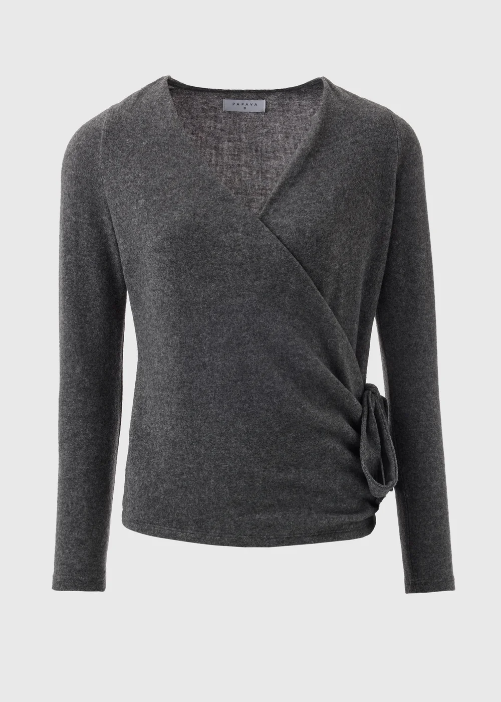 Papaya Petite Charcoal Front Wrap Top - Size 6 Image 4