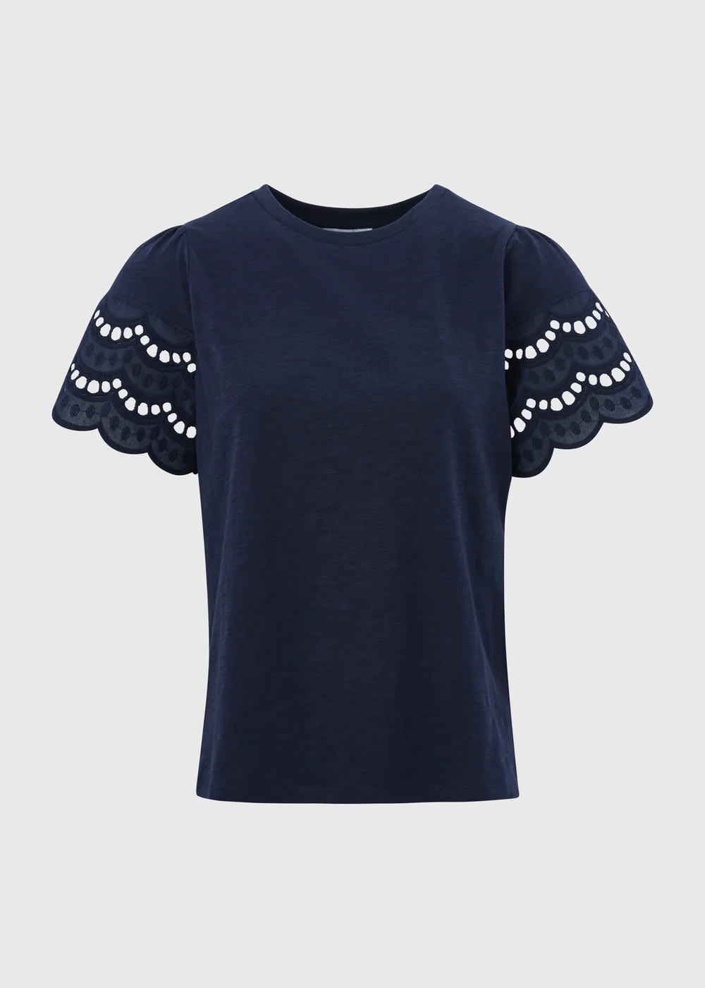 Papaya Petite Navy Cutwork Sleeve T-Shirt - 6 Image 4