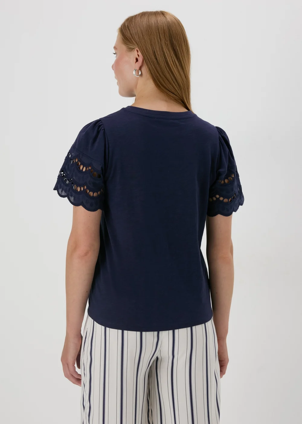 Papaya Petite Navy Cutwork Sleeve T-Shirt - 6 Image 2