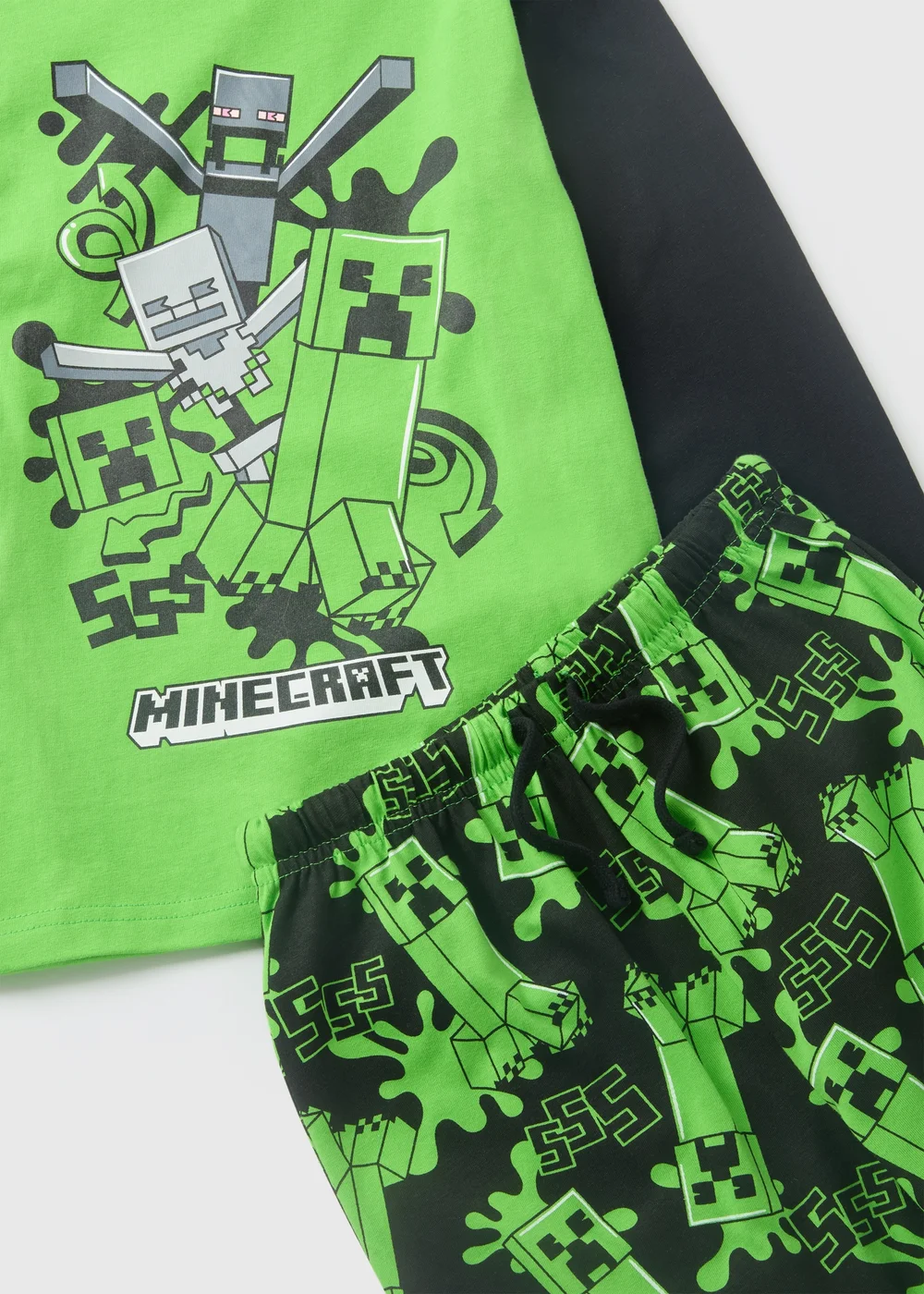 Minecraft Kids Green Top & Bottoms Pyjama Set (4-13yrs) - Age 10 Years Image 2