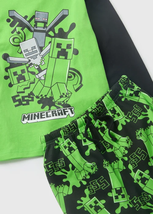 Minecraft Kids Green Top & Bottoms Pyjama Set (4-13yrs) - Age 10 Years Image 2