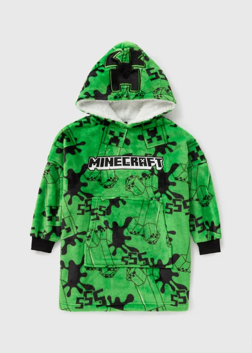 Minecraft Boys Green Snuggle Hoodie (3-13yrs) - Small Image 1