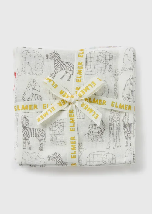 Elmer 3 Pack Baby Cream Muslin Cloths - One Size Image 1
