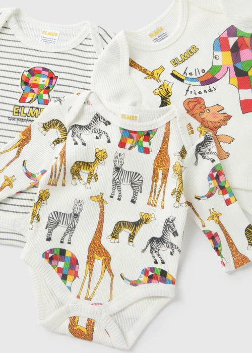 Elmer 3 Pack Baby Cream Bodysuits (Newborn-18mths) - 0-3 months Image 2