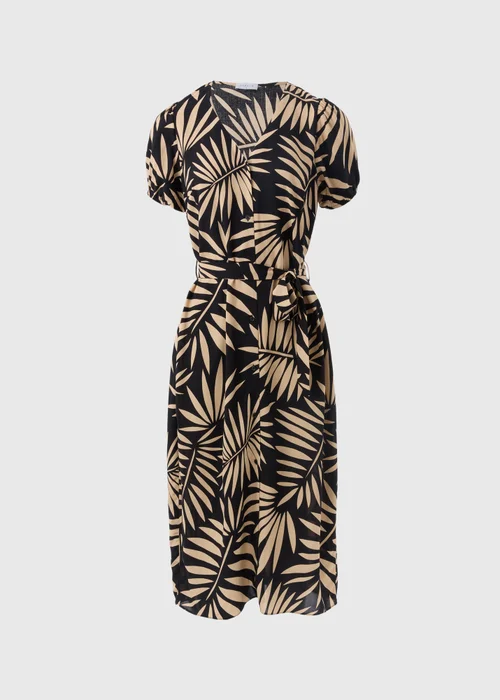 Black Leaf Print Midi Dress - 8 Image 5