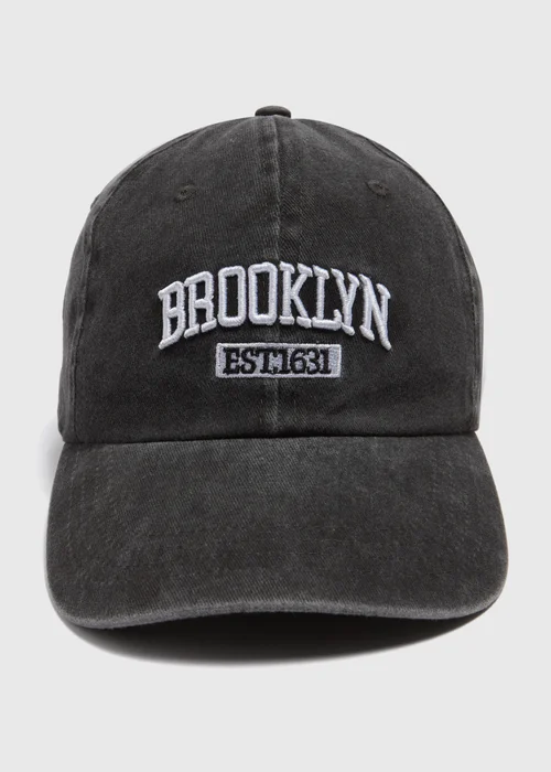 Black Denim Cap - One Size Image 1