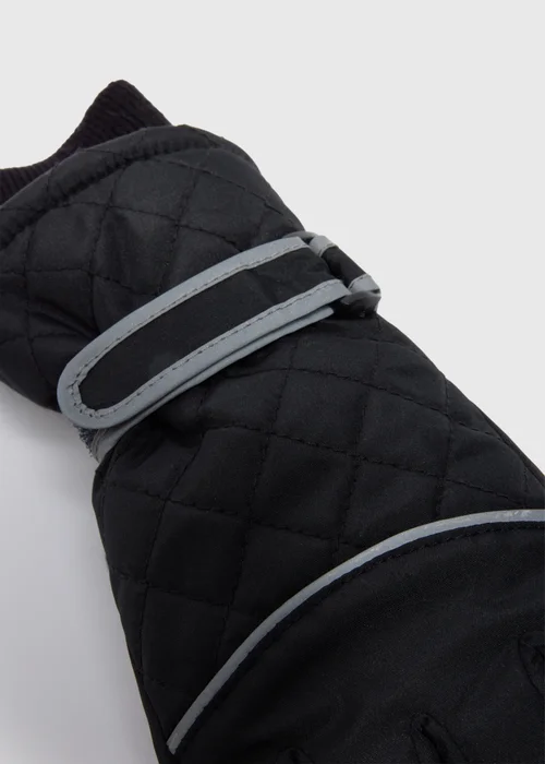 Kids Black Ski Gloves (3-13yrs) - Age 7-10 Years Image 2
