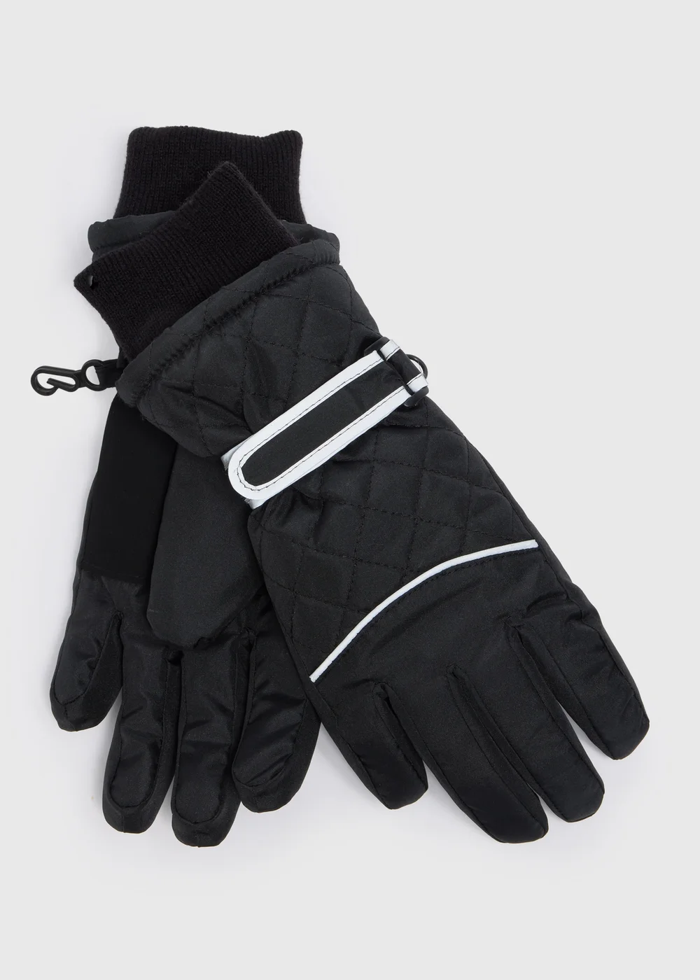 Kids Black Ski Gloves (3-13yrs) - Age 7-10 Years Image 1
