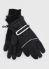 Kids Black Ski Gloves (3-13yrs) - Age 7-10 Years Image 1