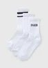 3 Pack White Paris Sports Socks - One Size Image 1