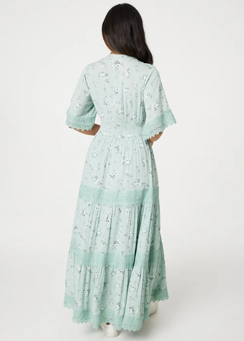 Izabel London Soft Green Floral Lace Tiered Maxi Dress - 8 Image 2