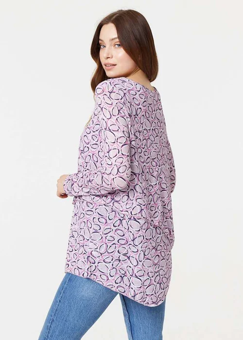 Izabel London Pink Printed Layered Hem Blouse - 8 Image 2