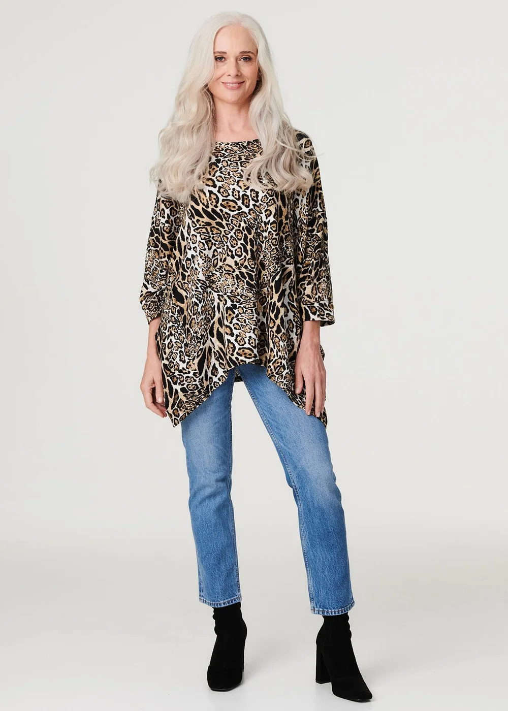Izabel London Black Leopard Print Oversize Blouse - 8 Image 4