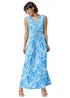 Roman Blue Floral Print Twist Front Maxi Dress - 10 Image 1