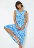 Roman Blue Floral Print Twist Front Maxi Dress - 10 Image 2