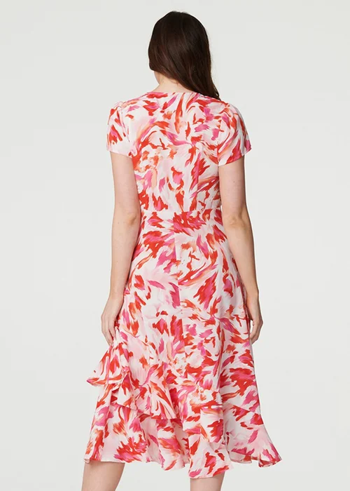 Izabel London Red Printed Layered Hem Midi Dress - 8 Image 2