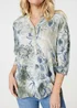 Izabel London Sage Floral Button Detail Blouse - Size 16 Image 3