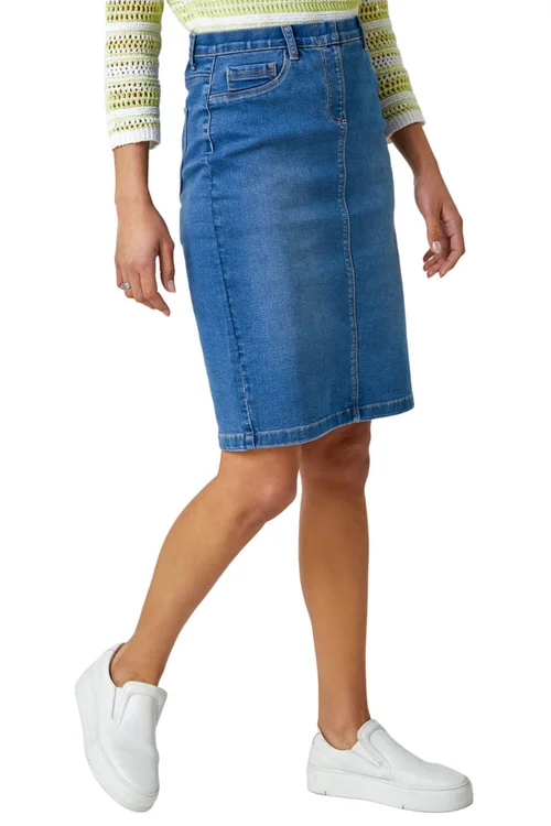 Roman Denim Cotton Denim Stretch Skirt - 20 Image 1
