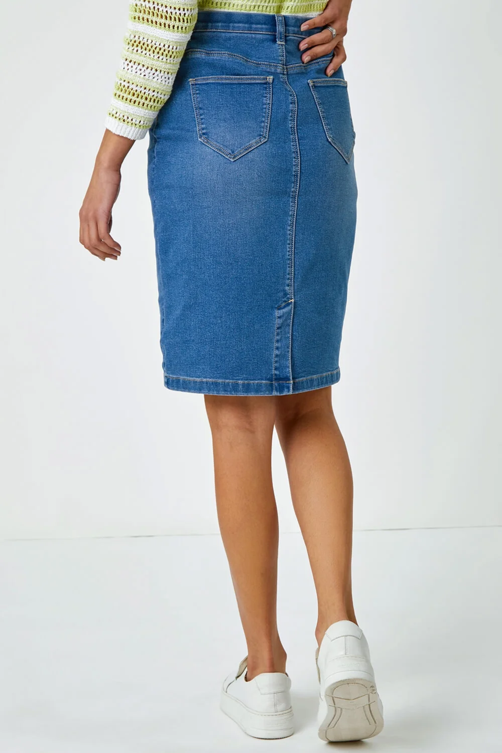 Roman Denim Cotton Denim Stretch Skirt - 20 Image 2