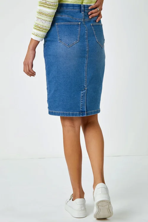 Roman Denim Cotton Denim Stretch Skirt - 20 Image 2