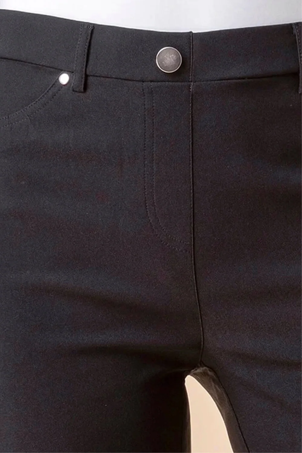 Roman Black Elastic Waist Turn Up Stretch Shorts - 10 Image 4