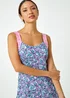 Roman Pink Sleeveless Contrast Floral Print Dress - 14 Image 4