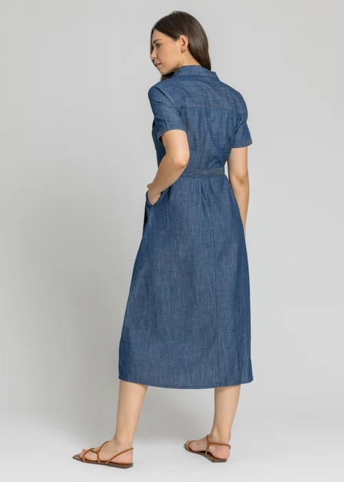 Roman Blue Denim Pocket Detail Shirt Dress - 10 Image 3