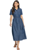 Roman Blue Denim Pocket Detail Shirt Dress - 10 Image 1