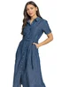 Roman Blue Denim Pocket Detail Shirt Dress - 10 Image 2