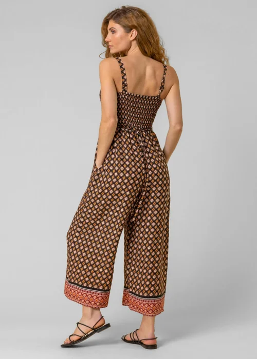 Roman Brown Contrast Geo Print Belted Jumpsuit - Size 16 Image 3