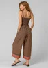 Roman Brown Contrast Geo Print Belted Jumpsuit - Size 16 Image 3