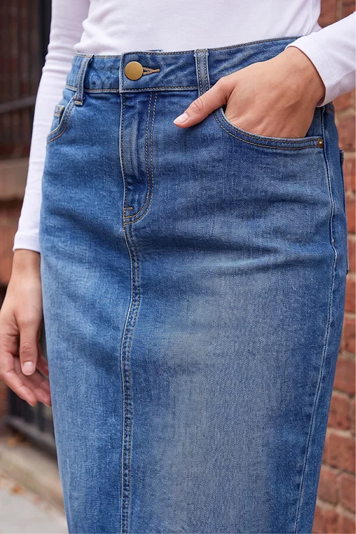 Roman Denim Cotton Denim Stretch A line Skirt - 18 Image 4