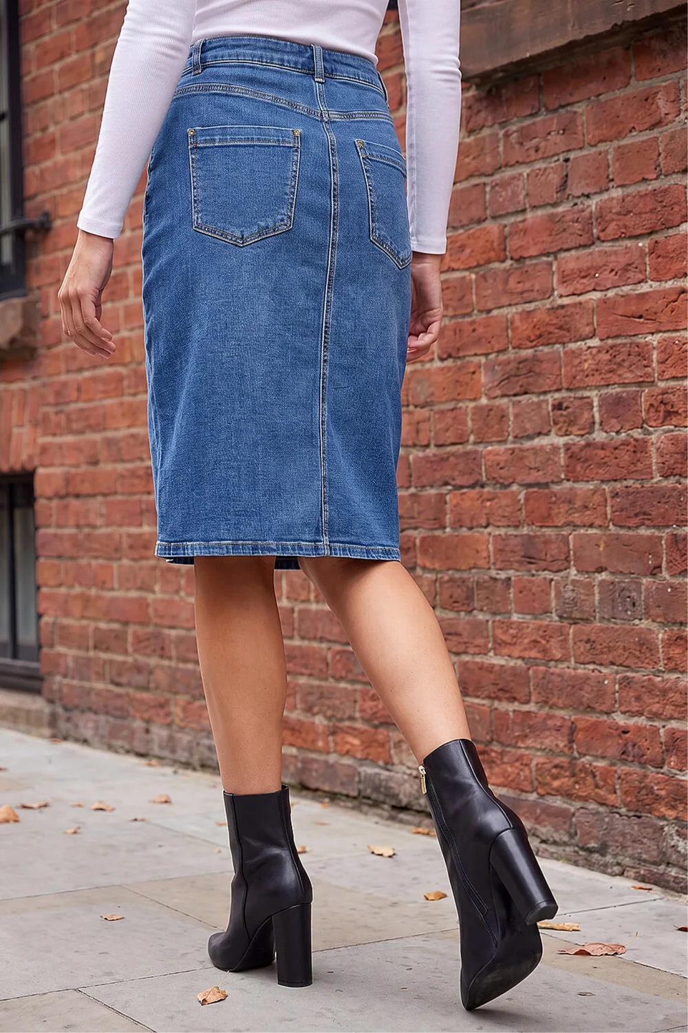 Roman Denim Cotton Denim Stretch A line Skirt - 18 Image 3