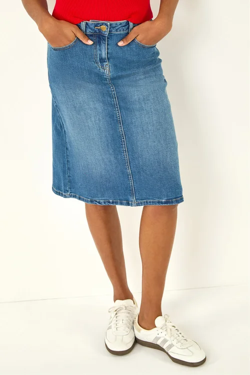 Roman Denim Cotton Denim Stretch A line Skirt - 18 Image 1