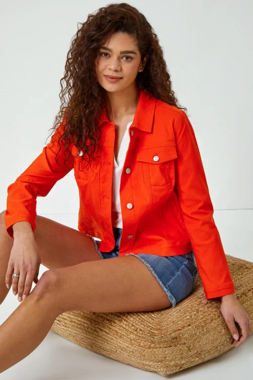 Roman Orange Stretch Pocket Detail Jacket - 6 Image 2