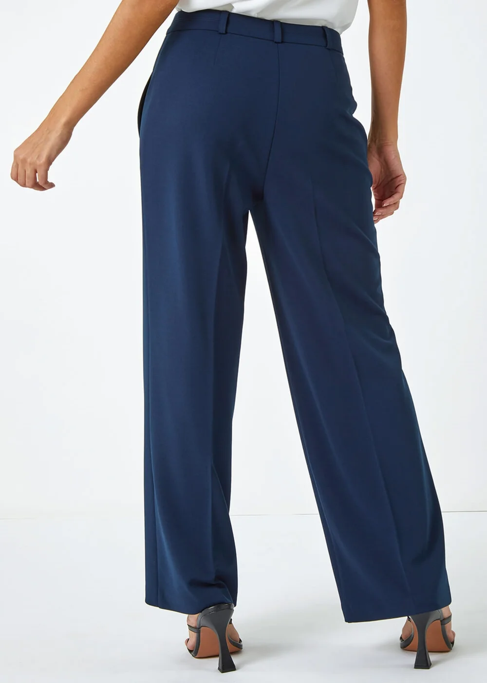 Roman Navy Wide Leg Premium Stretch Trousers - 6 Image 3