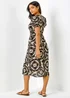 Roman Black Tie Dye Fit And Flare Midi Dress - 22 Image 4
