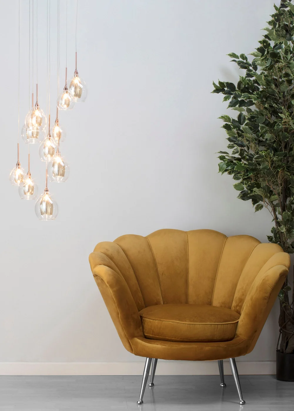BHS Carmella 10 Light Cluster Copper (Adjustable 80-115cm x 35cm) - One Size Image 2