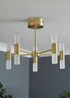 BHS Lois 10 Light Semi Flush LED Satin Brass (35cm x 43cm) - One Size Image 2