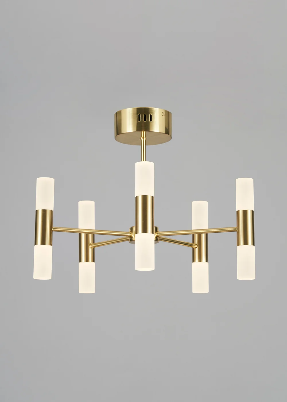 BHS Lois 10 Light Semi Flush LED Satin Brass (35cm x 43cm) - One Size Image 4