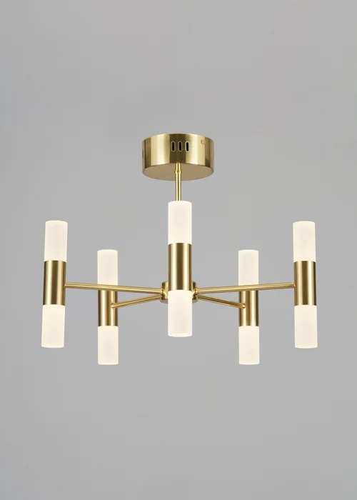 BHS Lois 10 Light Semi Flush LED Satin Brass (35cm x 43cm) - One Size Image 4