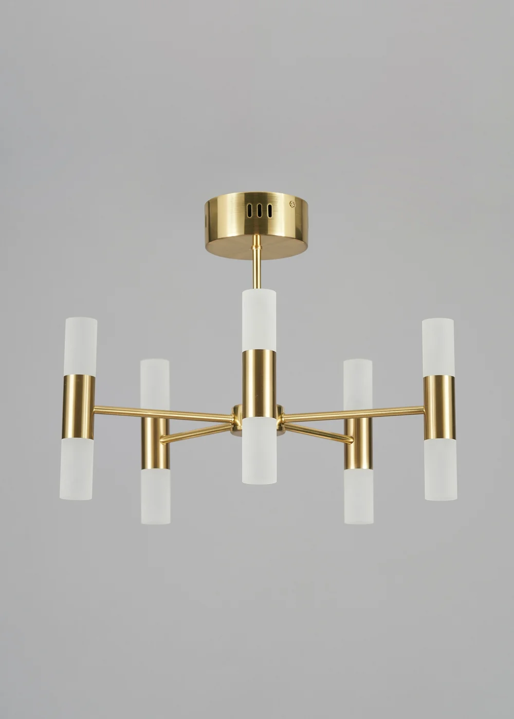 BHS Lois 10 Light Semi Flush LED Satin Brass (35cm x 43cm) - One Size Image 5